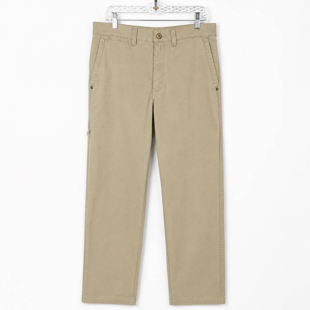 Duluth Trading Co Flex Ballroom Khaki Chinos Mens 34x34 Tan Cotton Work Pants